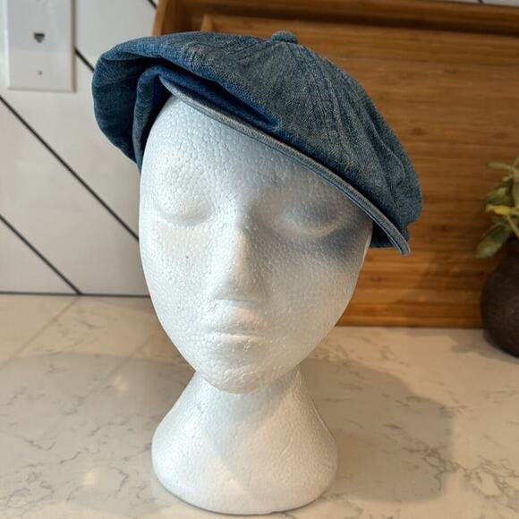 Rare Vintage Scala newsboy cabby peaky blinders denim hat academia size Small - Picture 5 of 8